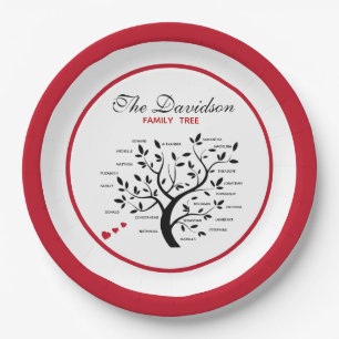 Personalised Big Family Tree (20 names) Paper Plate