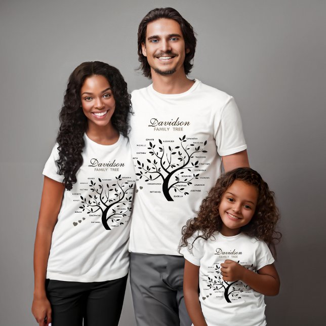 Personalised Big Family Tree (20 names) T-Shirt (Creator Uploaded)