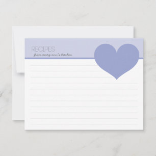 Personalised Big Heart Modern Recipes Cards