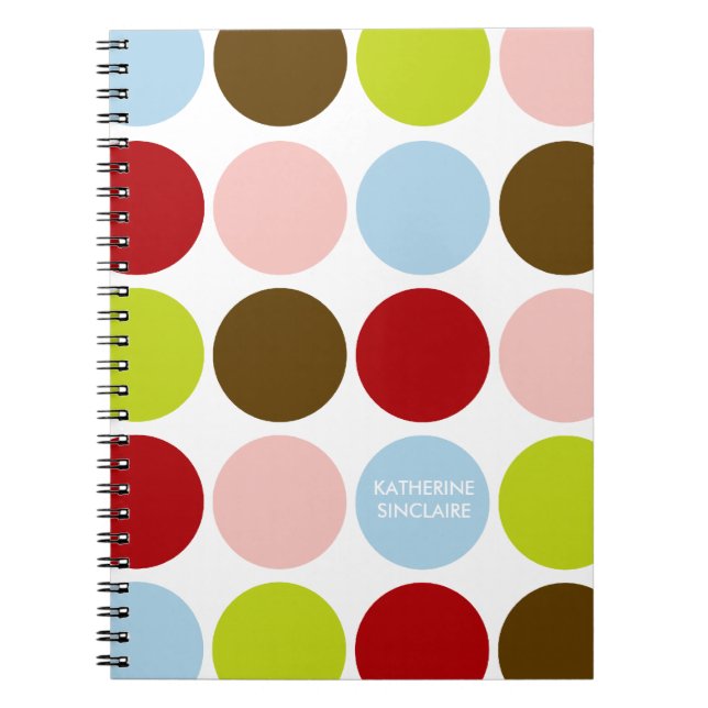 Personalised Big Mod Dots Journal / Notebook (Front)