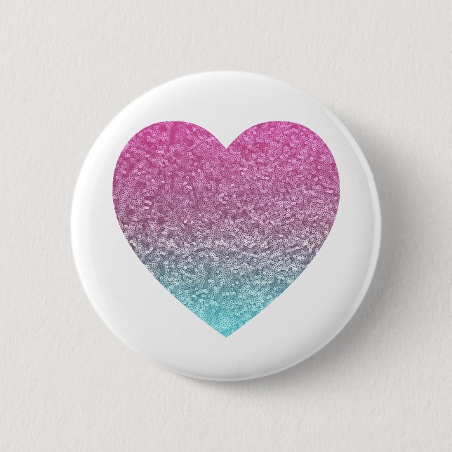 Personalised Big Pink Love Heart 6 Cm Round Badge (Front)