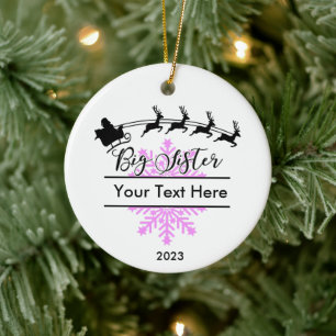 Personalised Big Sister Christmas Keepsake Ceramic Tree Decoration