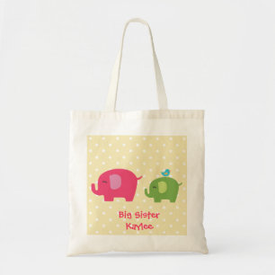 Personalised Big Sister Elephants Tote Bag