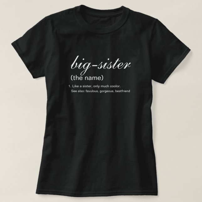 Personalised Big sister T-Shirt (Design Front)