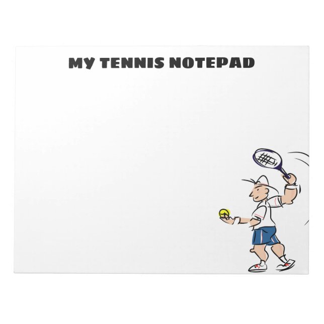 Personalised big tennis player and coach notepad (Front)