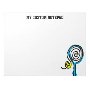 Personalised big tennis racquet and ball notepad