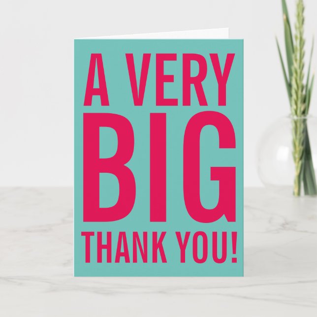 Personalised BIG THANK YOU greeting cards (Front)