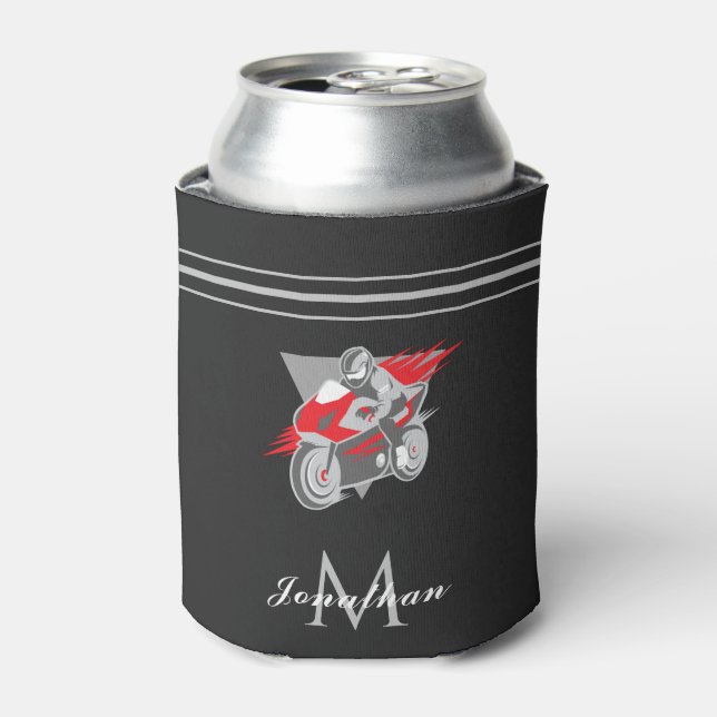 Personalised Bike Racing Motorbike Extreme Speed   Can Cooler (Can Front)