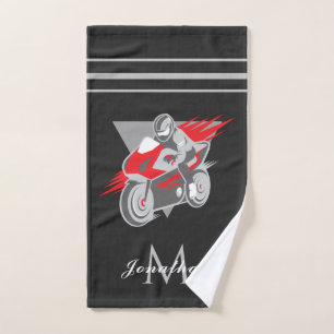 Personalised Bike Racing Motorbike Extreme Speed Hand Towel