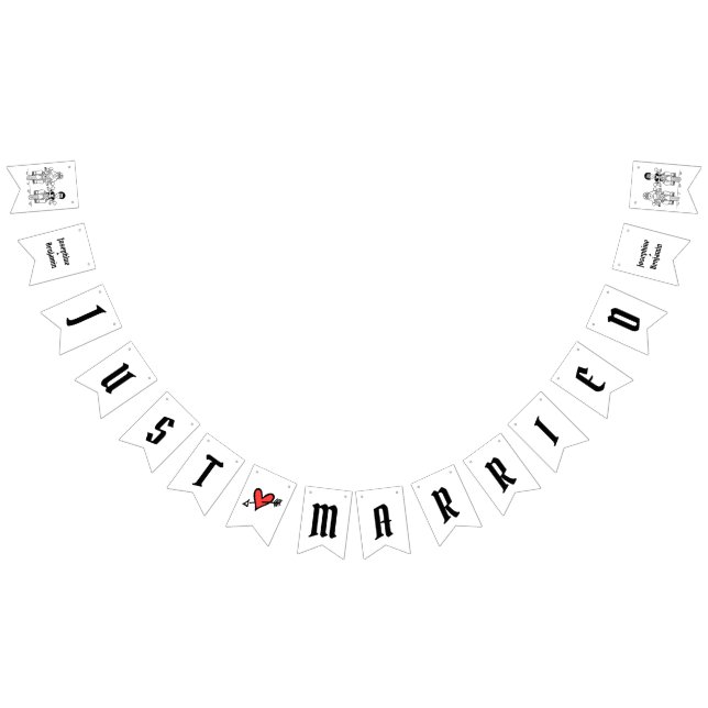 Personalised Biker Couple Wedding Bunting (All)