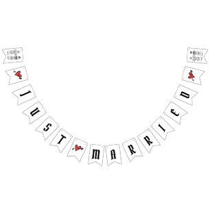 Personalised Biker Couple Wedding Bunting