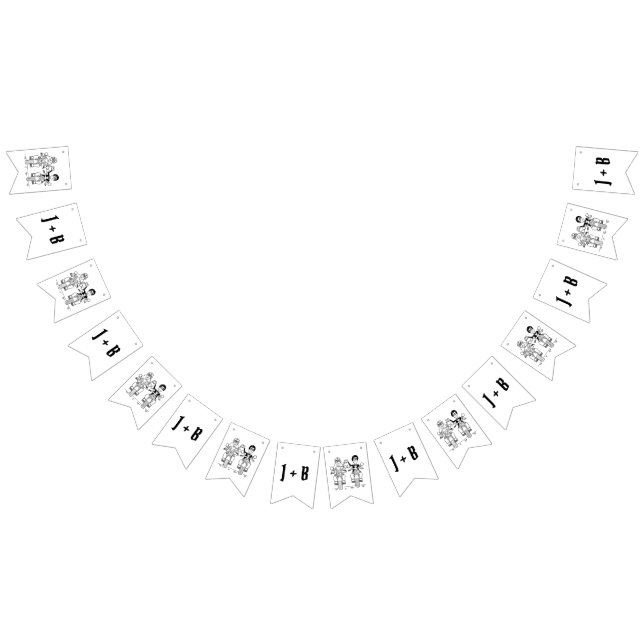 Personalised Biker Couple Wedding Bunting (All)