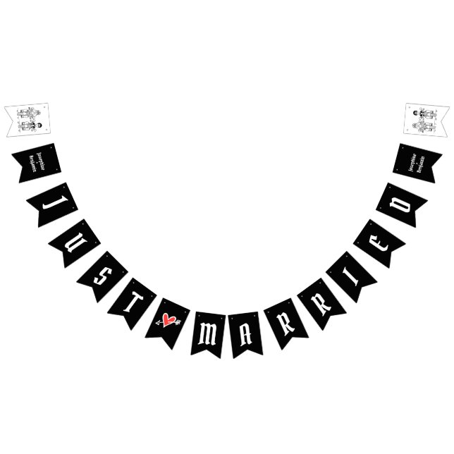 Personalised Biker Couple Wedding Bunting (All)