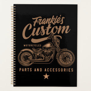 Personalised Biker Custom Bobber Motorcycle Garage Planner
