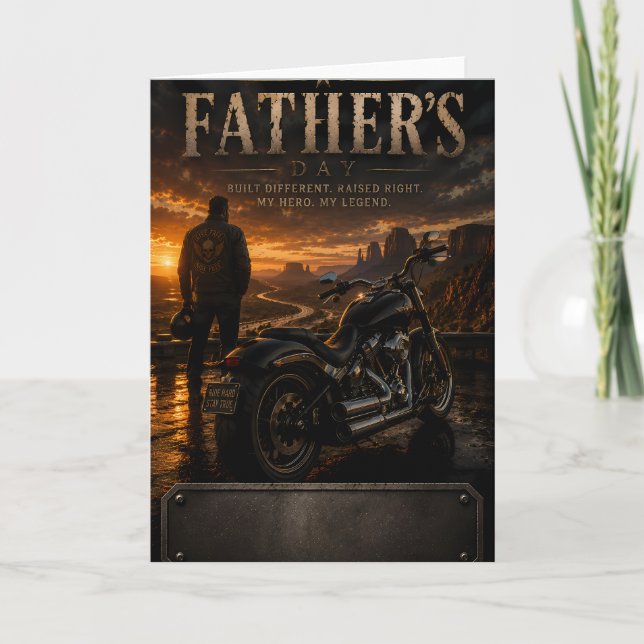 Personalised Biker Dad Father's Day Greeting Card (Front)