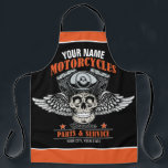 Personalised Biker Flying Skull Motorcycle Shop  Apron<br><div class="desc">Personalised Biker Flying Skull Motorcycle Speed Shop Garage design - Customise with your name or custom text.</div>
