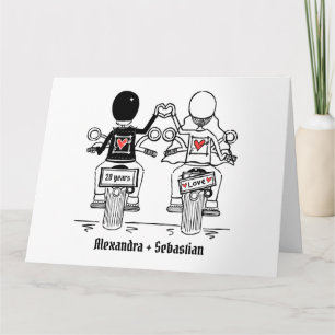 Personalised Biker Motorcycle Wedding Anniversary Card