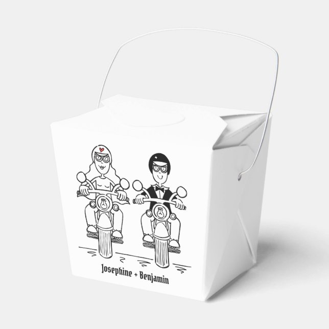 Personalised Biker Motorcycle Wedding Favour Box (Front Side)