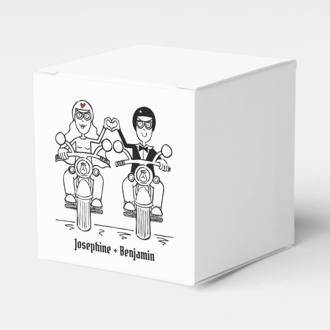 Personalised Biker Motorcycle Wedding Favour Box (Front Side)