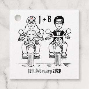 Personalised Biker Motorcycle Wedding Favour Tags