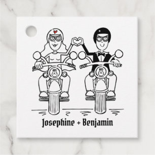 Personalised Biker Motorcycle Wedding Favour Tags