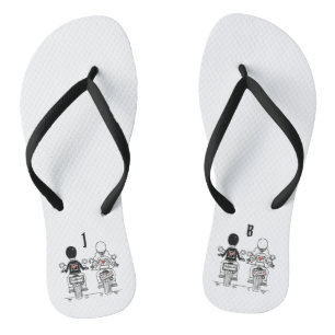 Personalised Biker Motorcycle Wedding Flip Flops