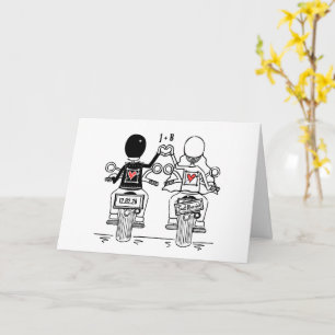 Personalised Biker Motorcycle Wedding Greetings Card