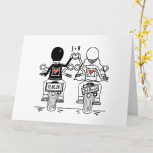 Personalised Biker Motorcycle Wedding Greetings Card