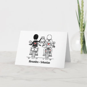 Personalised Biker Motorcycle Wedding Greetings Card