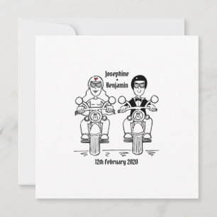 Personalised Biker Motorcycle Wedding Invitation