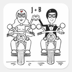 Personalised Biker Motorcycle Wedding Stickers