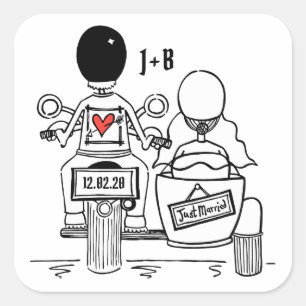 Personalised Biker Motorcycle Wedding Stickers