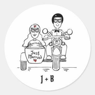 Personalised Biker Motorcycle Wedding Stickers