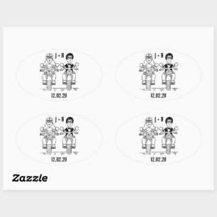 Personalised Biker Motorcycle Wedding Stickers