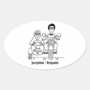 Personalised Biker Motorcycle Wedding Stickers