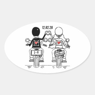 Personalised Biker Motorcycle Wedding Stickers