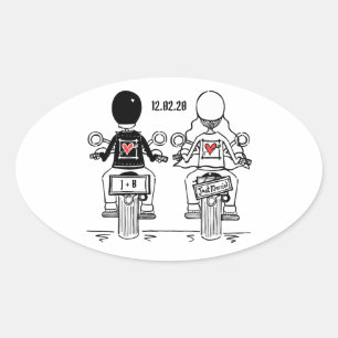 Personalised Biker Motorcycle Wedding Stickers