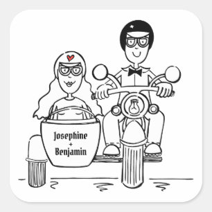 Personalised Biker Motorcycle Wedding Stickers