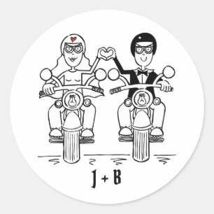 Personalised Biker Motorcycle Wedding Stickers