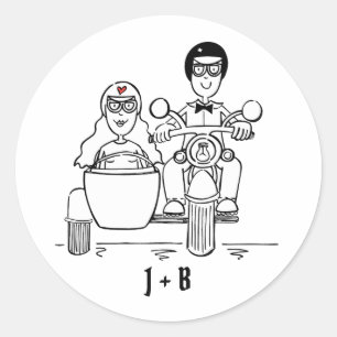 Personalised Biker Motorcycle Wedding Stickers