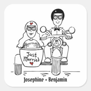Personalised Biker Motorcycle Wedding Stickers