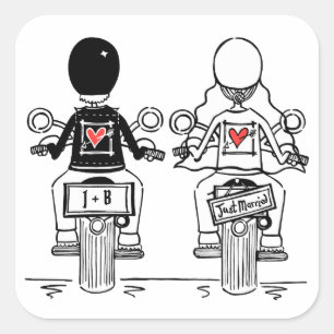 Personalised Biker Motorcycle Wedding Stickers