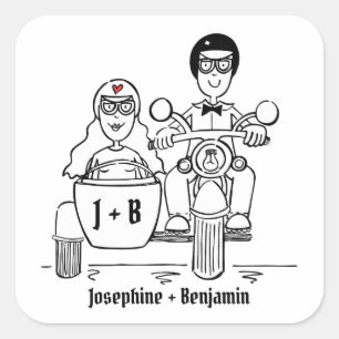 Personalised Biker Motorcycle Wedding Stickers