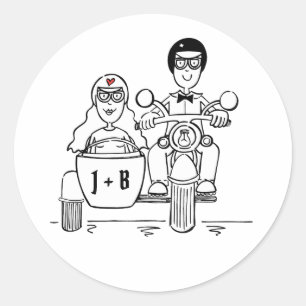 Personalised Biker Motorcycle Wedding Stickers