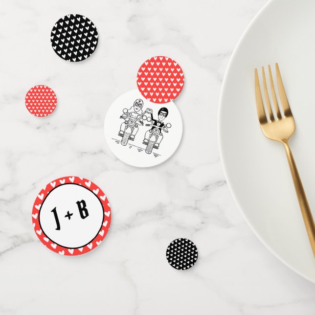 Personalised Biker Motorcycle Wedding Table Confetti (Group)