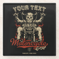 Personalised Biker Skeleton Motorcycle Shop Garage