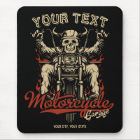 Personalised Biker Skeleton Motorcycle Shop Garage
