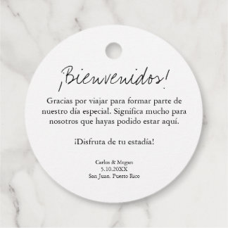 Personalised Bilingual Welcome Bag Tags