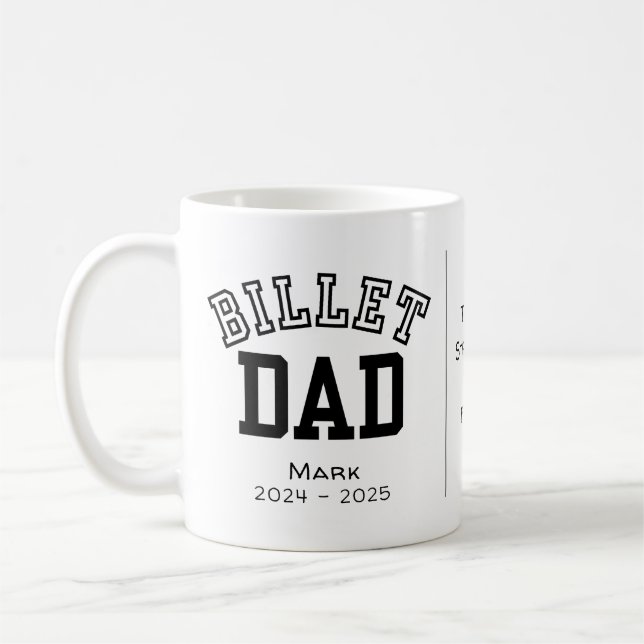 Personalised Billet Dad With Sentimental Quote Coffee Mug (Left)