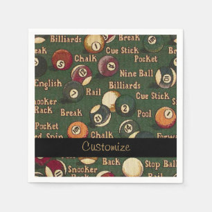 Personalised Billiard Balls Background Napkins 2